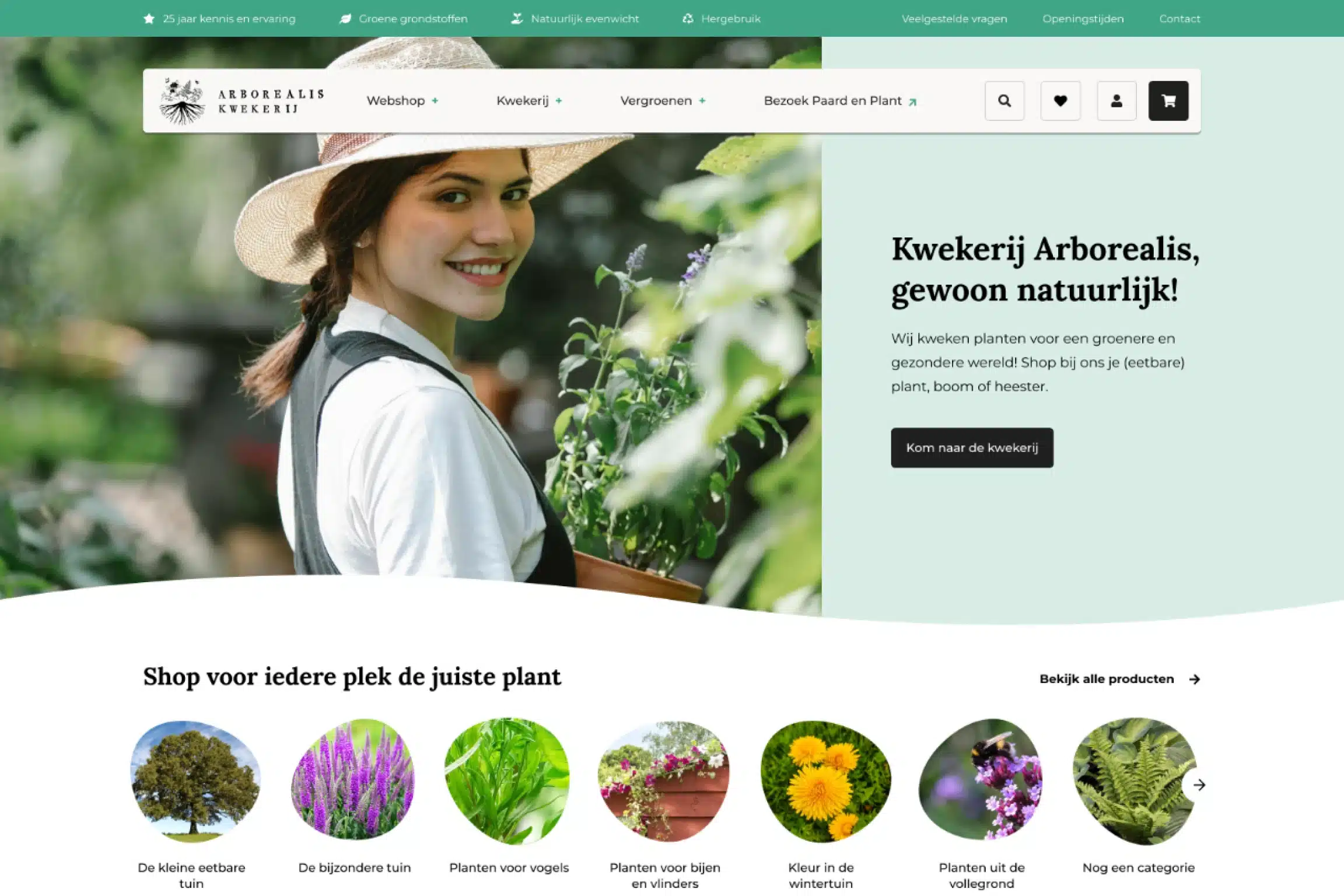 UX Design - Homepagina Magento 2 webshop Arborealis